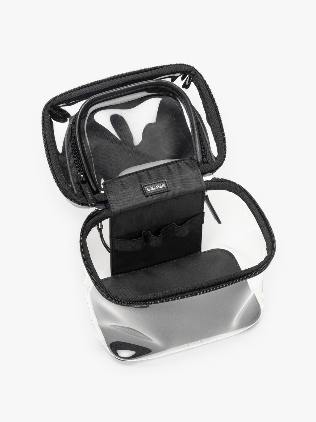 Clear Train Case with Top Compartment