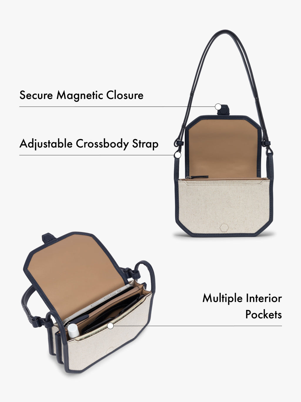 Colette Crossbody Wallet Bag in Canvas