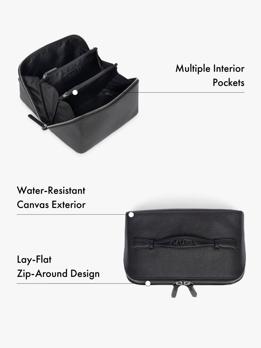 Colette Lay-Flat Toiletry Bag in Canvas
