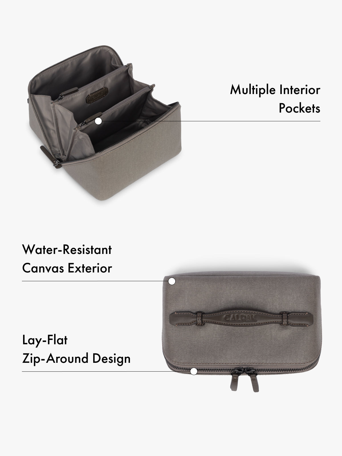 Colette Lay-Flat Toiletry Bag in Canvas