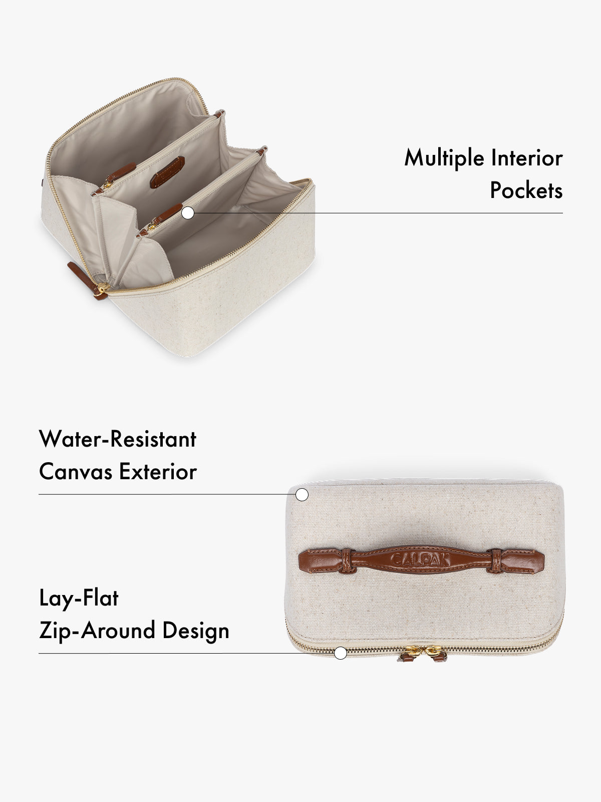 Colette Lay-Flat Toiletry Bag in Canvas