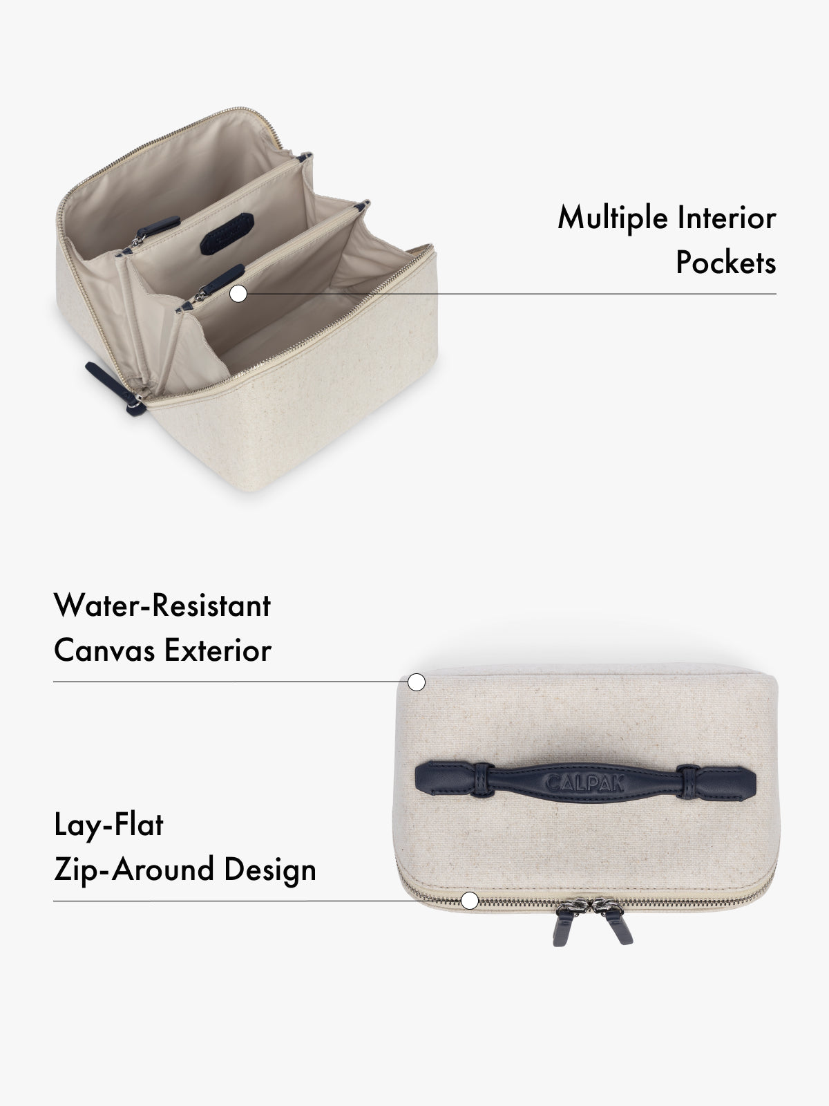 Colette Lay-Flat Toiletry Bag in Canvas