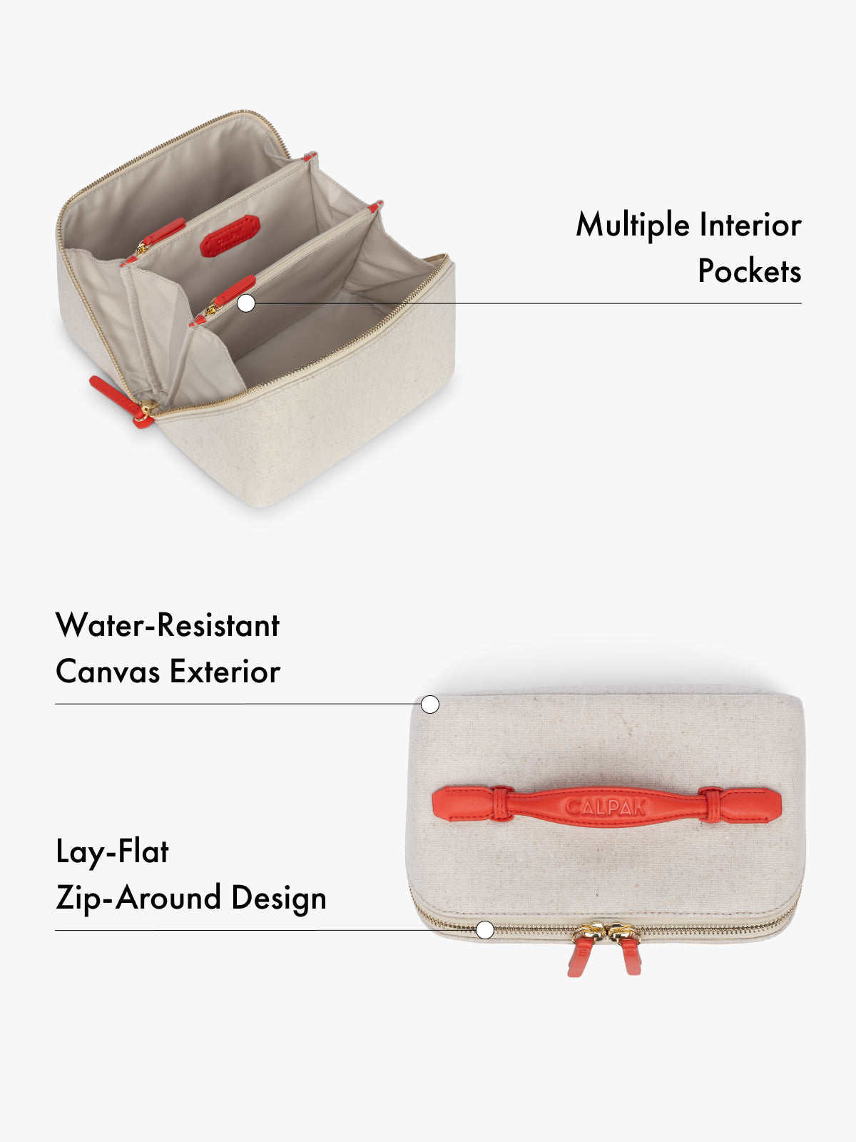 Colette Lay-Flat Toiletry Bag in Canvas