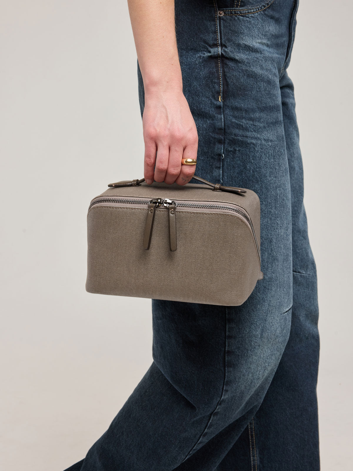 Colette Lay-Flat Toiletry Bag in Canvas